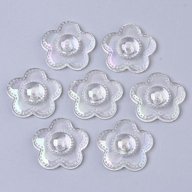 25mm Clear AB Flower Acrylic Beads