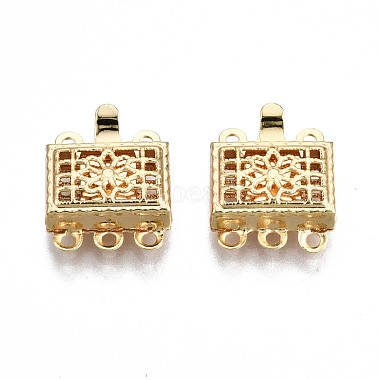 Real 18K Gold Plated Rectangle Brass Box Clasps