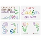 4Pcs 4 Styles PET Hollow Out Drawing Painting Stencils Sets(DIY-WH0383-0022)-1