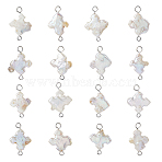 16Pcs Natural Keshi Pearl Connector Charms, with 304 Stainless Steel Findings, Cross, Stainless Steel Color, 23.5mm, Hole: 2.2mm(PALLOY-HS00045)