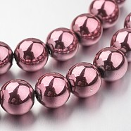 Non-magnetic Synthetic Hematite Bead Strands, Spray Painted, Round, Plum, 10mm, Hole:1.50mm(G-F301-10mm-01)