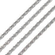 304 Stainless Steel Lumachina Chains, with Spool, Unwelded, Stainless Steel Color, 6x2.6x1.3mm, about 50m/rol(CHS-R009-14)