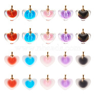 Transparent Acrylic Pendants, Bead in Bead, Heart, Mixed Color, 18~19x18x14mm, Hole: 2~2.5mm, 50pcs/box(GLAA-TA0003-05)