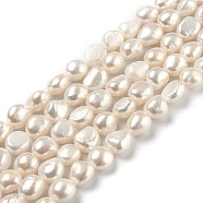 Natural Cultured Freshwater Pearl Beads Strands, Rice, Bisque, 11~15x10~12mm, Hole: 0.6mm, about 29pcs/strand, 14.37 inch(36.5cm)(PEAR-L033-39D)