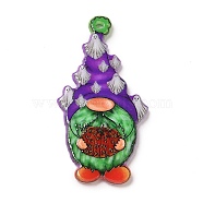 Halloween Printed Acrylic Pendants, Gnome Charms, Dark Violet, 23.5x22x2mm, Hole: 1.8mm(MACR-G062-01B)