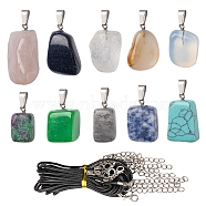 DIY Gemstone Nugget Necklace Making Kit, Including Natural & Synthetic Mixed Stone Pendants, Waxed Cord Necklace Making, 22Pcs/set(DIY-FS0003-52)