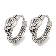 316 Surgical Stainless Steel Hoop Earrings, Antique Silver, Snake, 14.5x5.5mm(EJEW-D096-13F-AS)