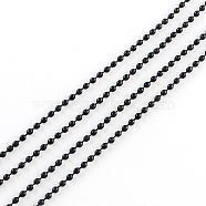 Electrophoresis Soldered Iron Ball Bead Chains, with Spool, Black, 2.4mm, about 328.08 Feet(100m)/roll(CH-R068-03)