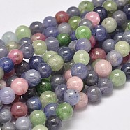 Natural Tanzanite Stone & Tourmaline Beads, Round, 6mm, Hole: 1mm, about 98pcs/strand, 15.5 inch(G-F289-24-6mm)