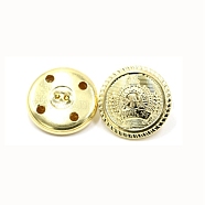 4-Hole Brass Buttons, for Sewing Crafting, Half Round with Badge, Golden, 14.5x9mm, Hole: 1.8x2.5mm(BUTT-WH0017-21A-03)