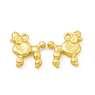 Rack Plating Alloy Pendants, Cadmium Free & Lead Free & Nickle Free, Poodle Dog Charms, Matte Gold Color, 15x14x3mm, Hole: 1.4mm(X-FIND-G045-34MG)