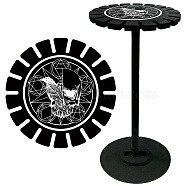 Wooden Wheel, Wooden Display Shelf, Black Holder Stand, Rustic Divination Pendulum Storage Rack, Witch Stuff, Raven, 120x10mm, Hole: 20mm(DJEW-WH0047-031)