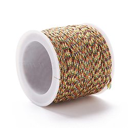 Braided Nylon Thread, DIY Material for Jewelry Making, Colorful, 0.8mm, 100yards/roll(NWIR-K013-A02)