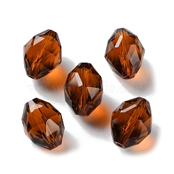 K9 Glass, Imitation Austrian Crystal Beads, Faceted, Oval, Saddle Brown, 13x10x9.5mm, Hole: 1.6mm(GLAA-R001-02C)