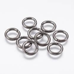 Iron Open Jump Rings, Gunmetal, 12 Gauge, 12x2mm, Inner Diameter: 8mm(X-IFIN-F136-01B)