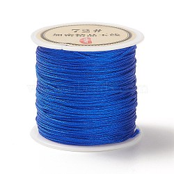 50 Yards Nylon Chinese Knot Cord, Nylon Jewelry Cord for Jewelry Making, Blue, 0.8mm(NWIR-C003-01A-17)