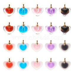 Transparent Acrylic Pendants, Bead in Bead, Heart, Mixed Color, 18~19x18x14mm, Hole: 2~2.5mm, 50pcs/box(GLAA-TA0003-05)