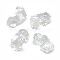 Synthetic Quartz Crystal Sculpture Display Decorations, for Home Office Desk, Bear, 31~32.5x15.5~16.5x17~20mm(G-F719-38)