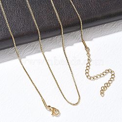 10Pcs 1MM 304 Stainless Steel Box Chain Necklaces, Ion Plating(IP), Golden, 19.69 inch(50cm)(NJEW-G203-07G)