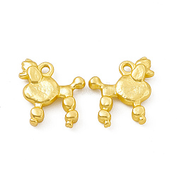 Rack Plating Alloy Pendants, Cadmium Free & Lead Free & Nickle Free, Poodle Dog Charms, Matte Gold Color, 15x14x3mm, Hole: 1.4mm(X-FIND-G045-34MG)