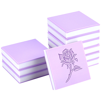 Square Rubber Scrapbooking Stamp, Lilac, 50x50x10mm