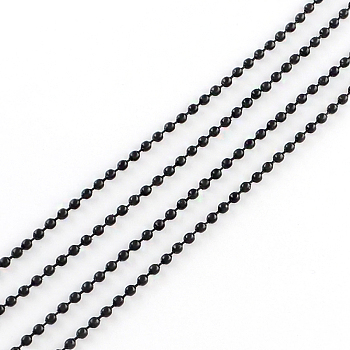 Electrophoresis Soldered Iron Ball Bead Chains, with Spool, Black, 2.4mm, about 328.08 Feet(100m)/roll