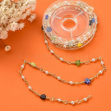 cadenas de cuentas de flores y perlas de vidrio(CHC-CJ0001-69)-4
