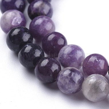 Натуральный лепидолит / пурпурный слюдяный камень бисер пряди(X-G-K415-8mm)-4