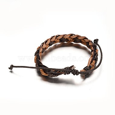 Bracelets réglables en cuir tressés(BJEW-M169-17)-3