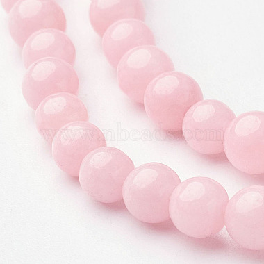 Pink Round Mashan Jade Beads