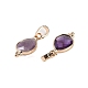 Natural Amethyst Faceted Pendans(KK-L218-004G-01)-2