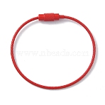 Baking Paint Stainless Steel Cable Wire Keychain, with Screw Clasps, Red, 15.2x0.15cm(AJEW-WH0413-15G)