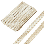 15 Yards Imitation Leather Braided Lace Ribbon, Curve Lace Tape, Garment Accessories, for Home Decor DIY Sewing Craft, White, 1/2 inch(13mm), about 15.00 Yards(13.72m)/Card(WL-WH0003-02F)