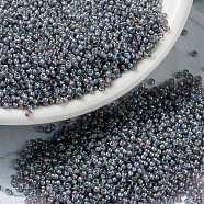 MIYUKI Round Rocailles Beads, Japanese Seed Beads, (RR360) Lined Light Amethyst AB, 15/0, 1.5mm, Hole: 0.7mm, about 5555pcs/bottle, 10g/bottle(SEED-JP0010-RR0360)