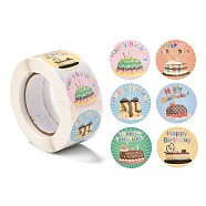 Birthday Themed Pattern Self-Adhesive Stickers, Roll Sticker, for Party Decorative Presents, Colorful, 2.5cm, about 500pcs/roll(DIY-E023-08F)