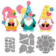 GLOBELAND 3Pcs Christmas Carbon Steel Cutting Dies Stencils, for DIY Scrapbooking, Photo Album, Decorative Embossing Paper Card, Stainless Steel Color, Gnome, 108~147x75~110x0.8mm(DIY-DM0004-14)