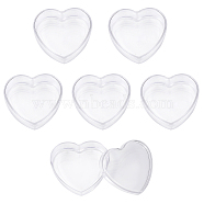 Heart Acrylic Storage Gift Boxes, Gift Packaging Case for Wedding Party Supplies, Clear, 5.85x6.6x3cm(CON-WH0095-47)