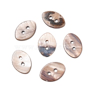 2-Hole Dyed Natural Shell Buttons, Horse Eye, Mixed Color, 29.5x20.5x2mm, Hole: 3mm(BSHE-G029-16)