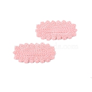 Polyester Oval Cabochons, for Hair Accessories Making, Pink, 67x34mm(PW-WG22328-02)