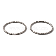 304 Stainless Steel Open Jump Rings Twist Ring, Stainless Steel Color, 21.3x1.1mm, Inner Diameter: 19mm, about 100pcs/bag(STAS-Z015-31B)