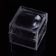 Transparent Plastic Ring Boxes, Jewelry Box, Square, Clear, 26x26x23mm, Inner Size: 21.5x21.5mm(CON-K007-02B)