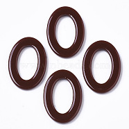 Cellulose Acetate(Resin) Linking Rings, Oval, Coconut Brown, 23x16x2mm, Inner Diameter: 15x8mm(KY-S158-A62-01)