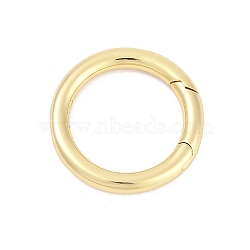 Brass Spring Gate Rings, Round, Real 18K Gold Plated, 23x3.5mm(KK-M311-29B-G)