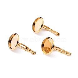 304 Stainless Steel Leverback Earring Settings, Flat Round, Real 18K Gold Plated, Tray: 6mm, 16x8x11mm, Pin: 0.7mm(STAS-F191-03G-6mm)