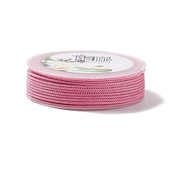 Braided Nylon Threads, Dyed, Knotting Cord, for Chinese Knotting, Crafts and Jewelry Making, Flamingo, 1mm, about 21.87 Yards(20m)/Roll(NWIR-E023-1mm-29)