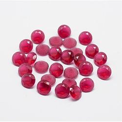 Glass Rhinestone Cabochons, Pointed Back, Faceted, Diamond, Cerise, 6mm(RGLA-P012-M-12)