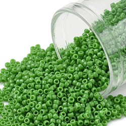 TOHO 11/0 Round Beads, Japanese Seed Beads, (47) Opaque Mint Green, 2.2mm, Hole: 0.8mm, about 5555pcs/50g(SEED-XTR11-0047)