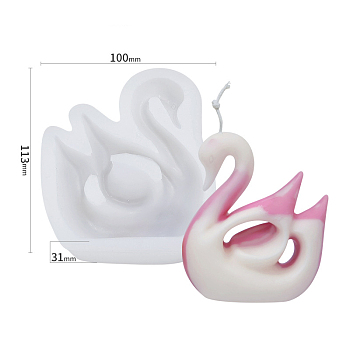 DIY Animal Shape Candle Silicone Molds, Resin Casting Molds, For UV Resin, Epoxy Resin Jewelry Making, Swan Pattern, 11.3x10x3.1cm