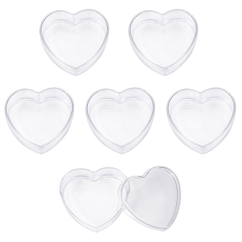 Heart Acrylic Storage Gift Boxes, Gift Packaging Case for Wedding Party Supplies, Clear, 5.85x6.6x3cm