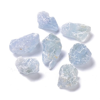 Rough Raw Natural Celestite/Celestine Beads, for Tumbling, Decoration, Polishing, Wire Wrapping, Wicca & Reiki Crystal Healing, No Hole/Undrilled, Nuggets, 17~26x14~18.5x9.5~14mm, about 15pcs/100g